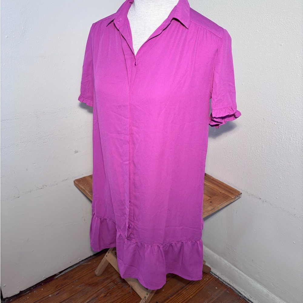 Valija Button Front Chiffon Ruffle Dress - Picture 6 of 7